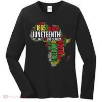 Juneteenth Africa Map Rd Art Black Pride Juneteenth Women's Long Sleeve Shirt thumb 0