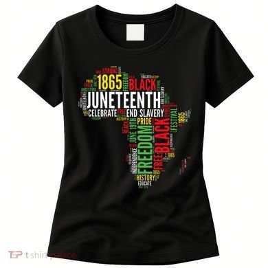Juneteenth Africa Map Rd Art Black Pride Juneteenth Women's T-Shirt