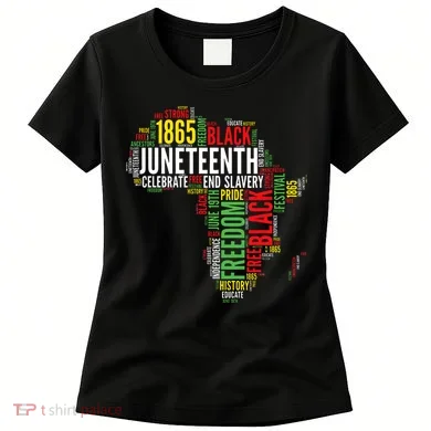 Juneteenth Africa Map Rd Art Black Pride Juneteenth Women's T-Shirt