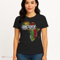 Juneteenth Africa Map Rd Art Black Pride Juneteenth Women's T-Shirt thumb 4