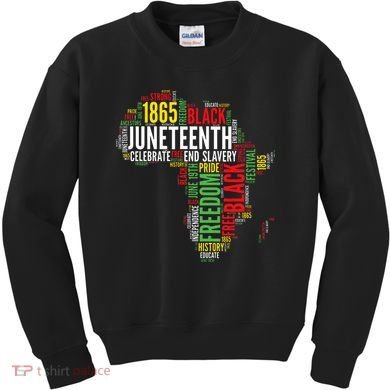 Juneteenth Africa Map Rd Art Black Pride Juneteenth Kids Sweatshirt
