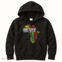Juneteenth Africa Map Rd Art Black Pride Juneteenth Kids Hoodie thumb 0