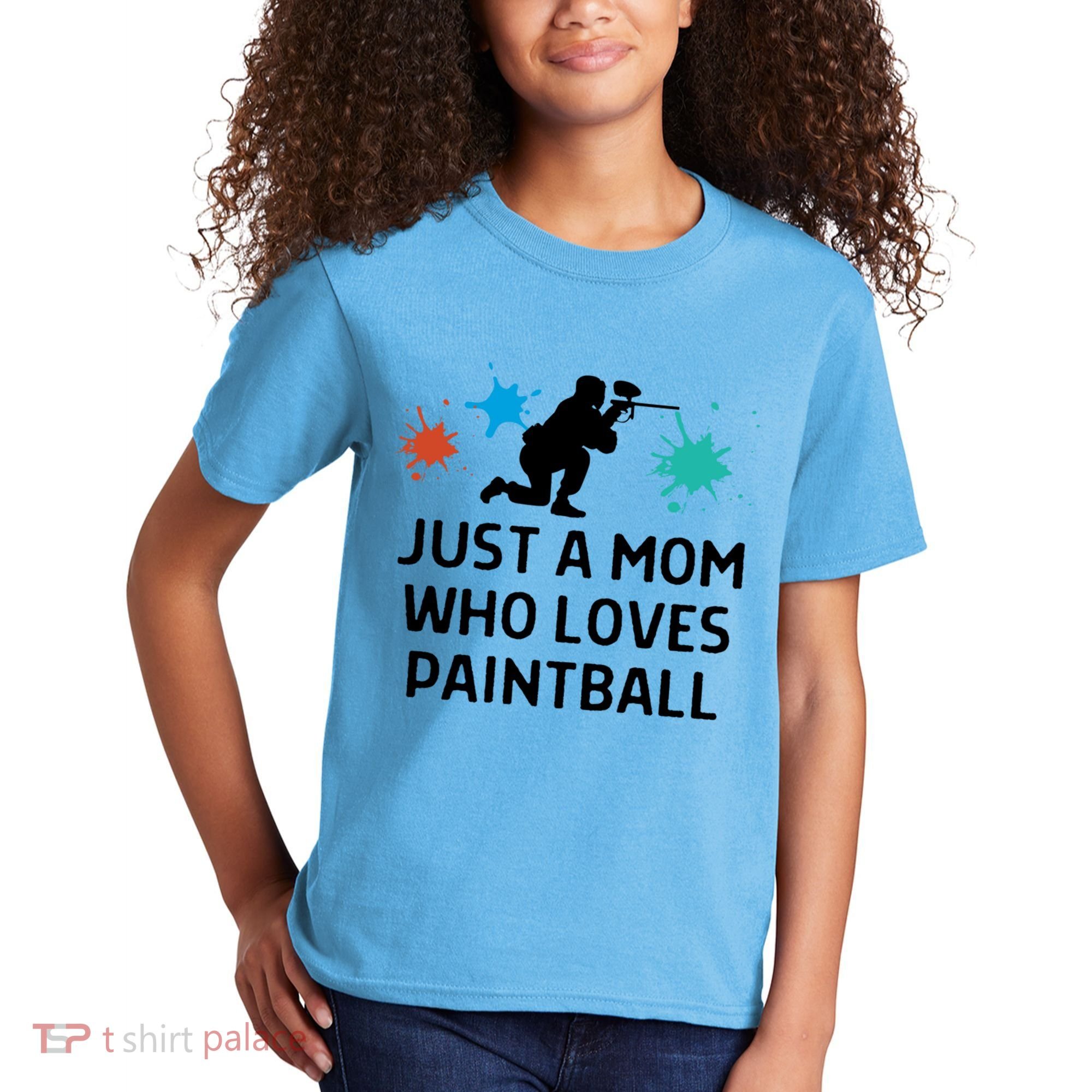 Just A Mom Who Loves Paintball Outfit Meaningful Gift Kids T-Shirt