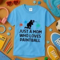 Just A Mom Who Loves Paintball Outfit Meaningful Gift Kids T-Shirt thumb 3