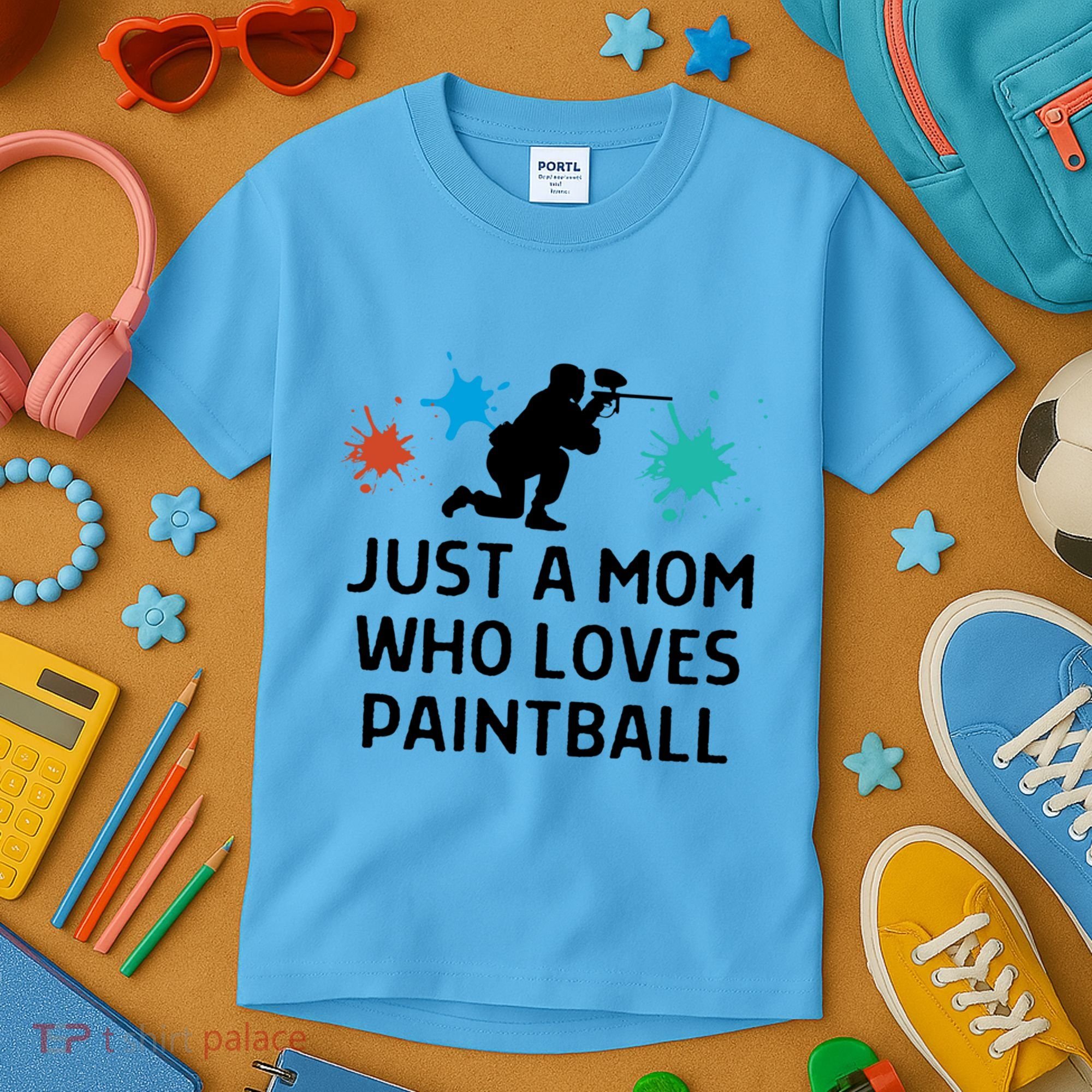 Just A Mom Who Loves Paintball Outfit Meaningful Gift Kids T-Shirt