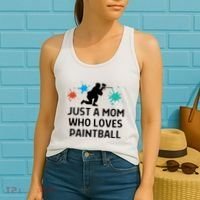 Just A Mom Who Loves Paintball Outfit Meaningful Gift Women's Tank Top thumb 2