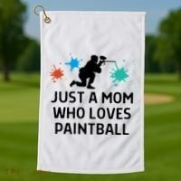 Just A Mom Who Loves Paintball Outfit Meaningful Gift Golf Towel thumb 1