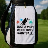 Just A Mom Who Loves Paintball Outfit Meaningful Gift Golf Towel thumb 2