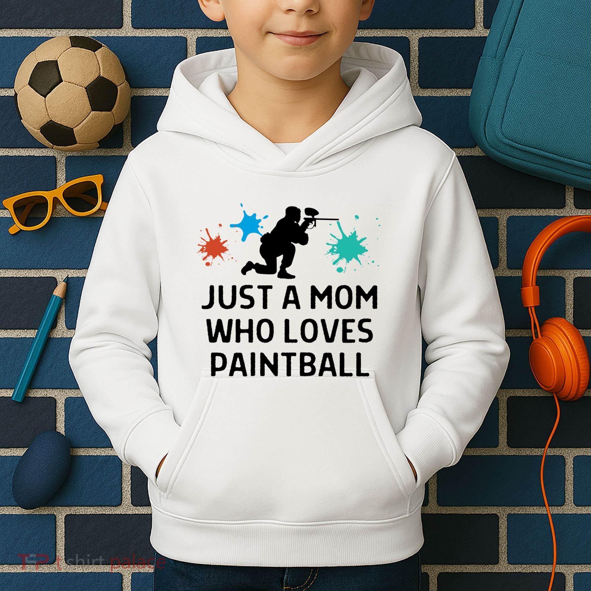 Just A Mom Who Loves Paintball Outfit Meaningful Gift Kids Hoodie
