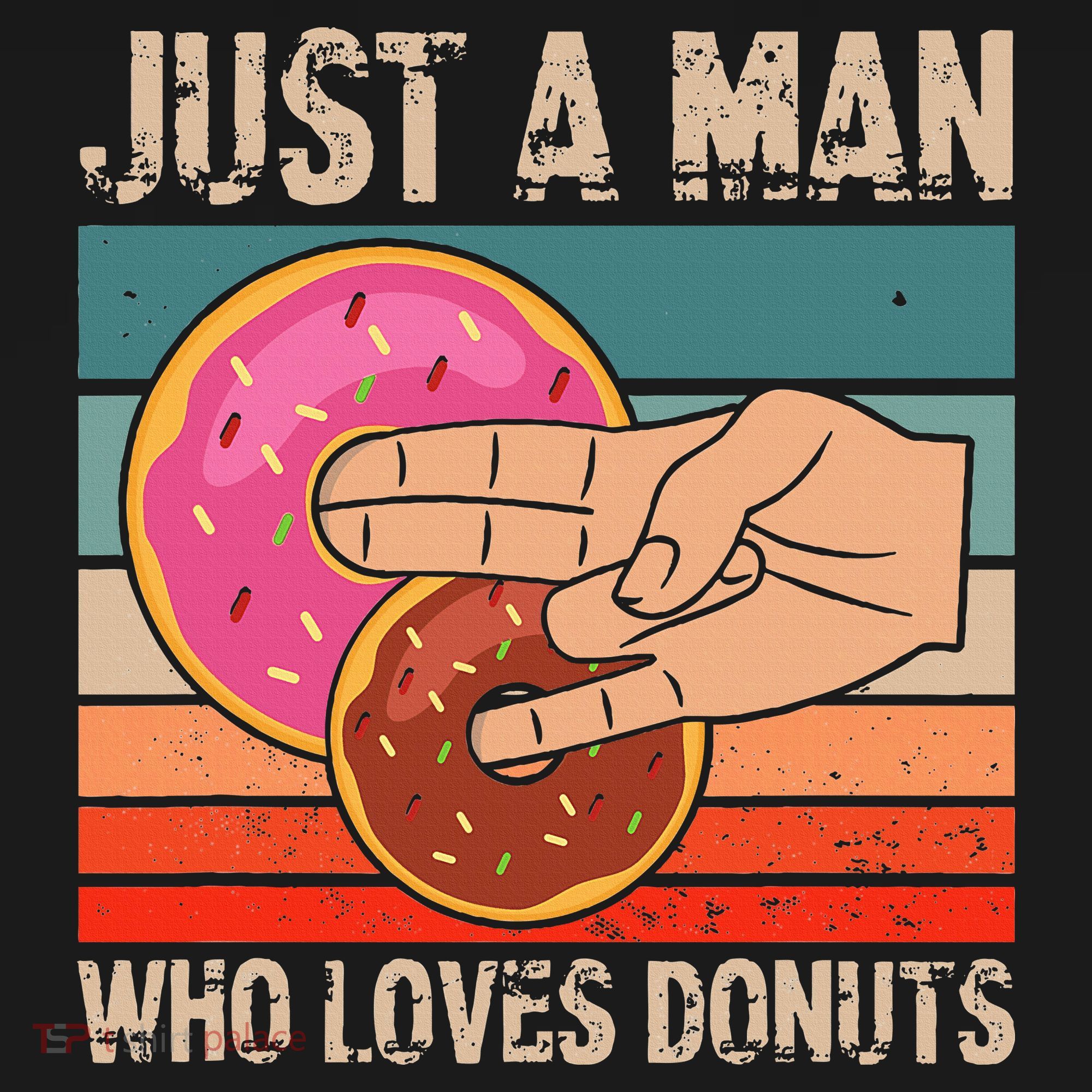 Just A Man Who Loves Donuts 2 In The Pinky 1 In The Stinky USA-Made Doggie Bandana
