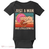Just A Man Who Loves Donuts 2 In The Pinky 1 In The Stinky Baby Bodysuit thumb 0