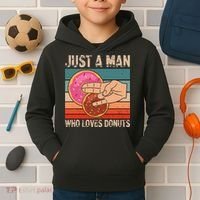 Just A Man Who Loves Donuts 2 In The Pinky 1 In The Stinky Kids Hoodie thumb 2
