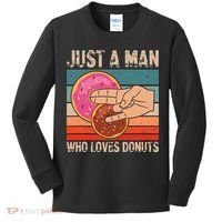 Just A Man Who Loves Donuts 2 In The Pinky 1 In The Stinky Kids Long Sleeve Shirt thumb 0