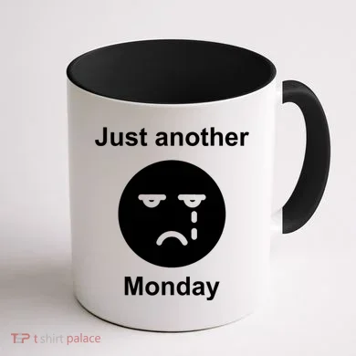 Just Another Monday Sad Face Coffee Mug back