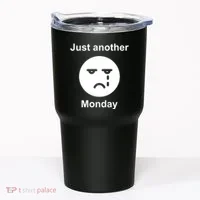 Just Another Monday Sad Face Tumbler thumb 0