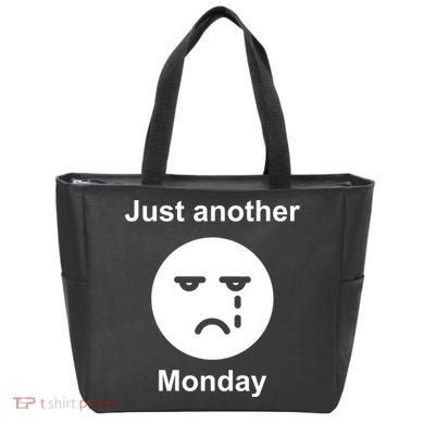 Just Another Monday Sad Face Tote Bag