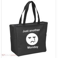 Just Another Monday Sad Face Tote Bag thumb 2