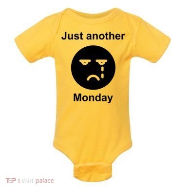 Just Another Monday Sad Face Baby Bodysuit