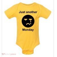 Just Another Monday Sad Face Baby Bodysuit thumb 0