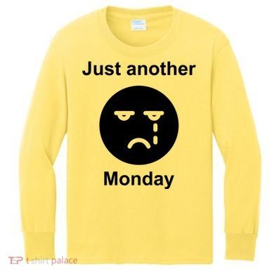 Just Another Monday Sad Face Kids Long Sleeve Shirt
