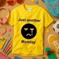 Just Another Monday Sad Face Kids T-Shirt thumb 3