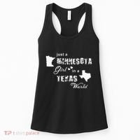 Just A Minnesota Girl In A Texas World Printing Women's Tank Top thumb 0