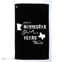 Just A Minnesota Girl In A Texas World Printing Golf Towel thumb 0