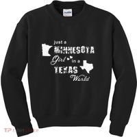 Just A Minnesota Girl In A Texas World Printing Kids Sweatshirt thumb 0