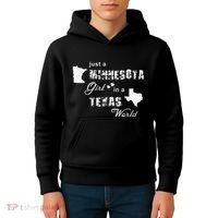 Just A Minnesota Girl In A Texas World Printing Kids Hoodie thumb 4