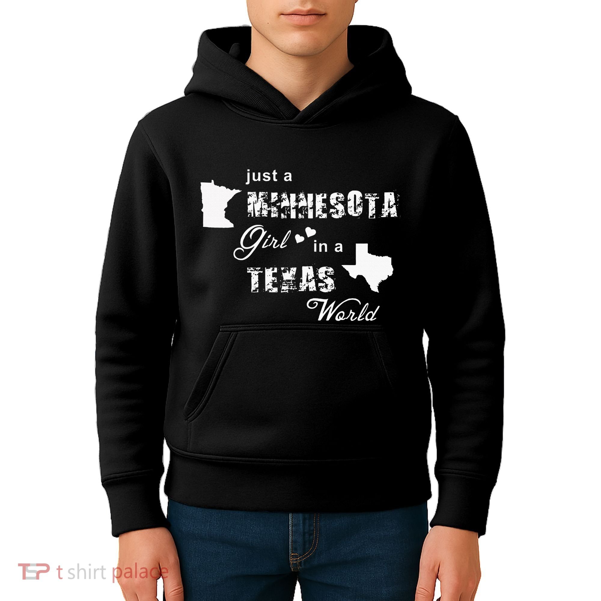 Just A Minnesota Girl In A Texas World Printing Kids Hoodie