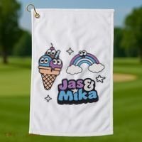 Jas And Mika Candyland Golf Towel thumb 1
