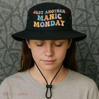 Just Another Manic Monday Meme Joke Love Funny Weekend Lover Bucket Hat thumb 3