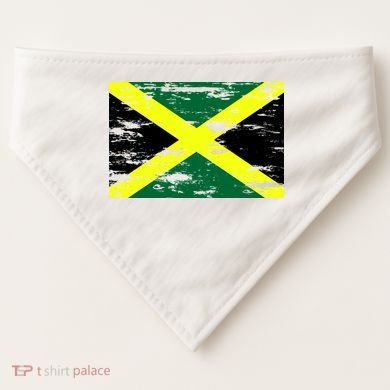 Jamaica Distressed Flag USA-Made Doggie Bandana