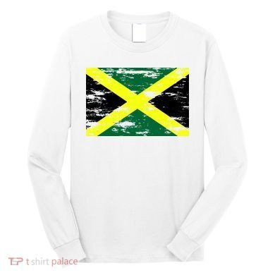 Jamaica Distressed Flag Long Sleeve Shirt