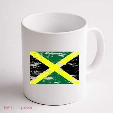 Jamaica Distressed Flag Coffee Mug back
