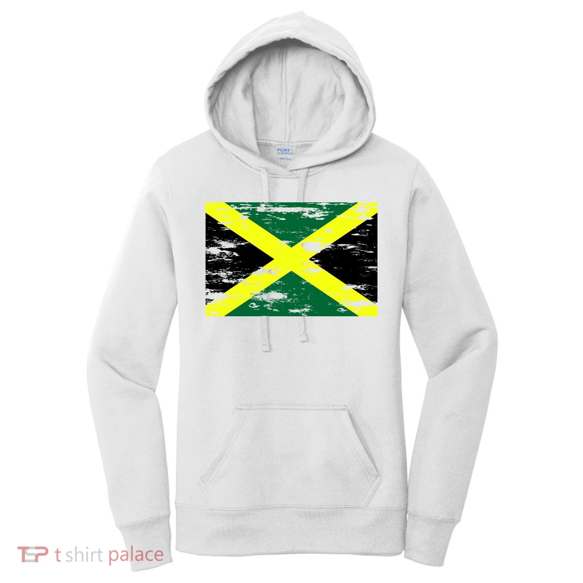 Jamaica Distressed Flag Women's Hoodie