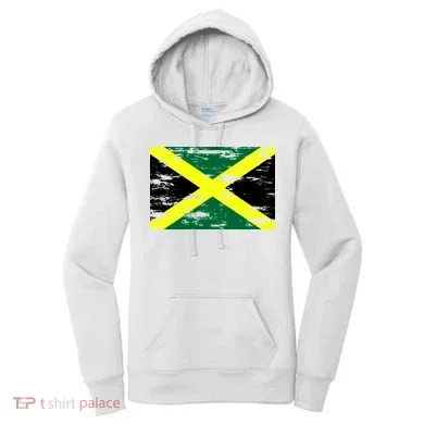 Jamaica Distressed Flag Women's Hoodie