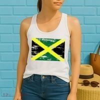 Jamaica Distressed Flag Women's Tank Top thumb 2