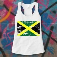 Jamaica Distressed Flag Women's Tank Top thumb 3