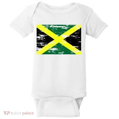 Jamaica Distressed Flag Baby Bodysuit
