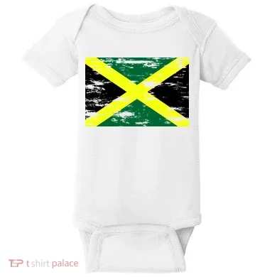 Jamaica Distressed Flag Baby Bodysuit