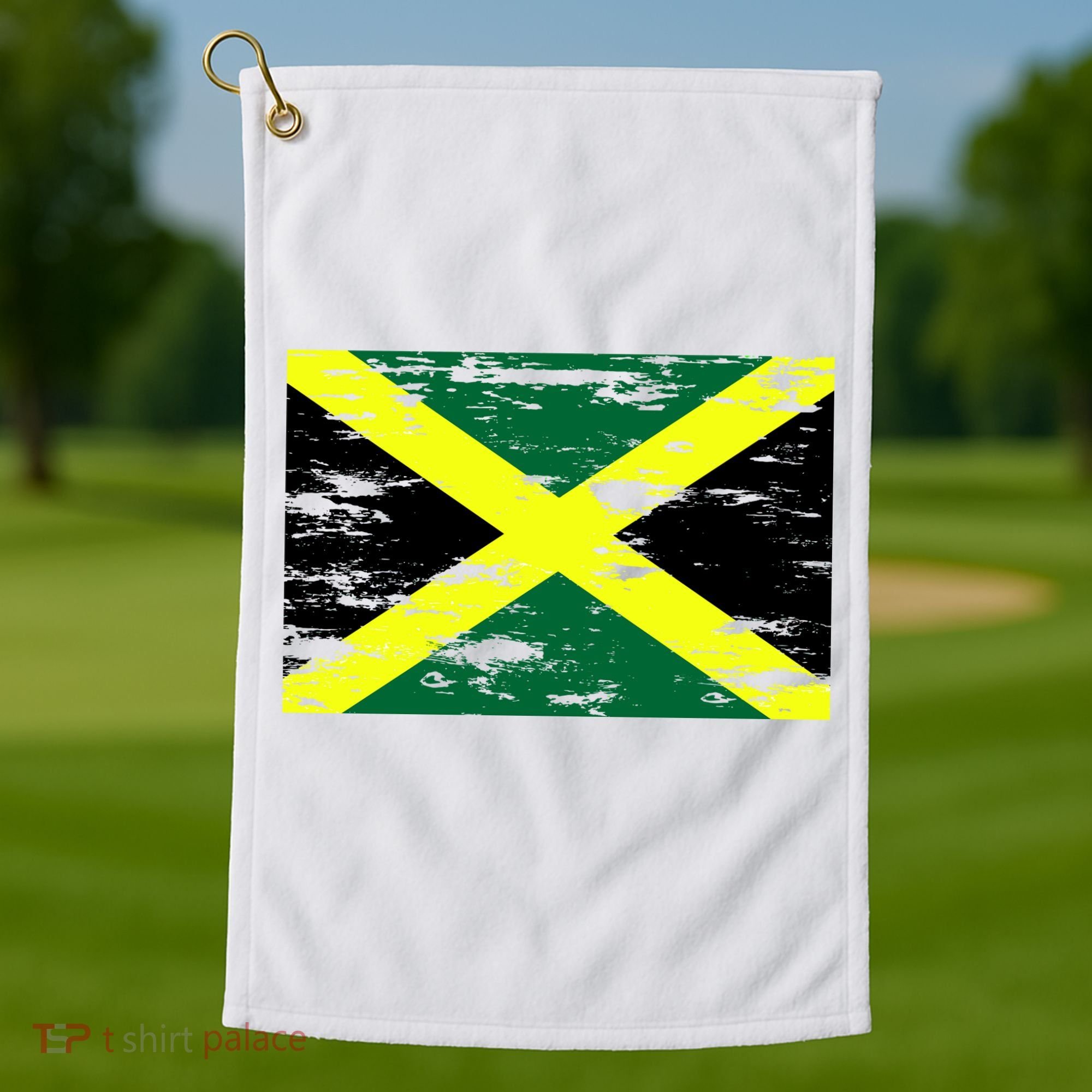 Jamaica Distressed Flag Golf Towel