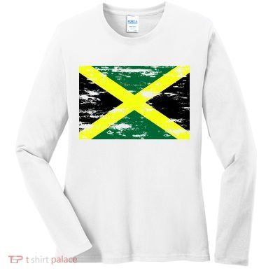 Jamaica Distressed Flag Women's Long Sleeve Shirt