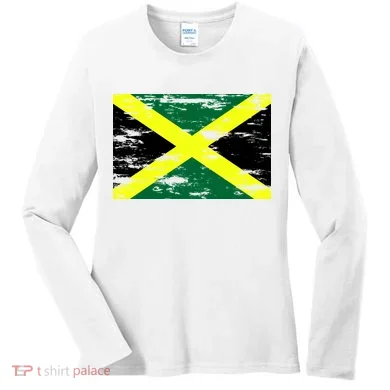 Jamaica Distressed Flag Women's Long Sleeve Shirt