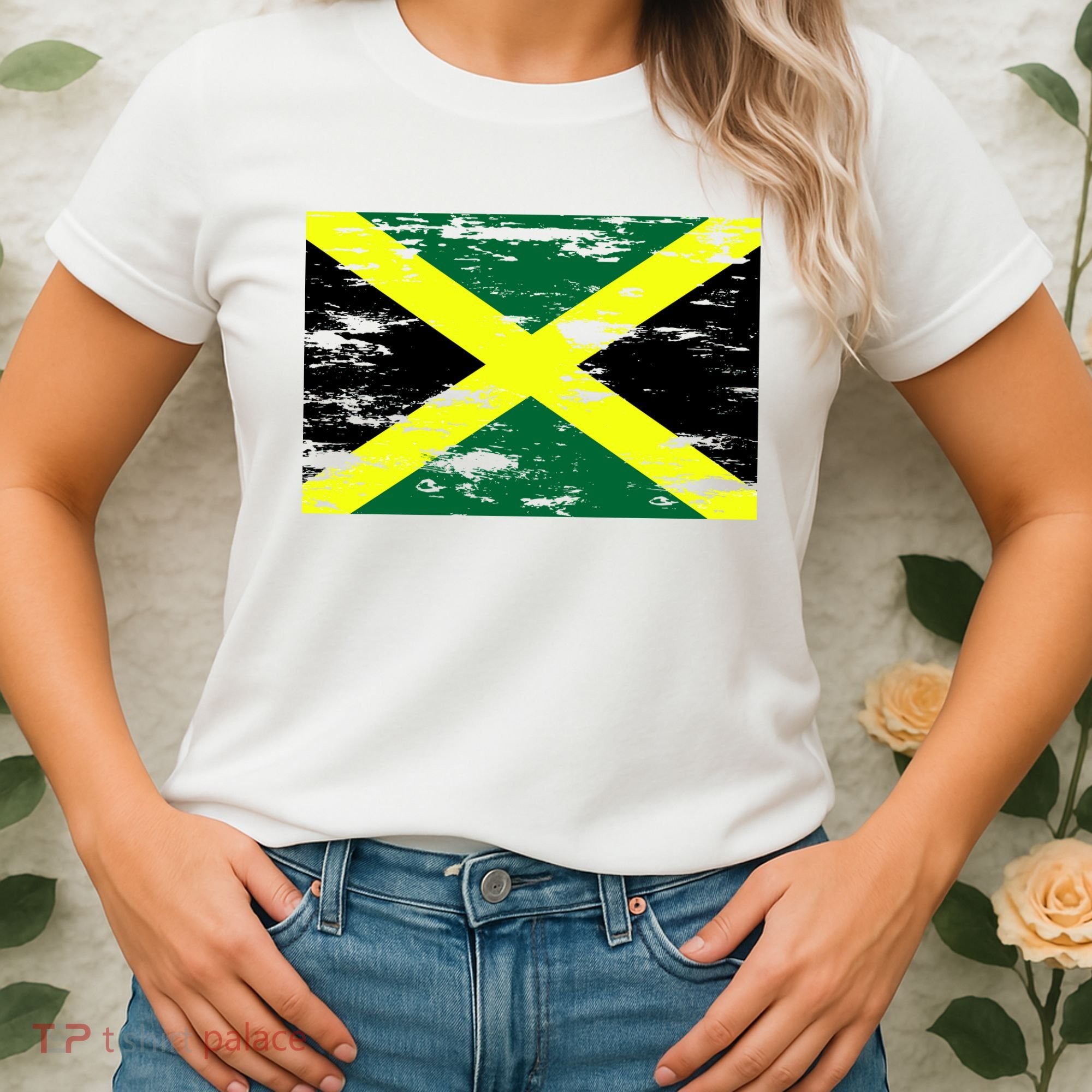 Jamaica Distressed Flag Women's T-Shirt