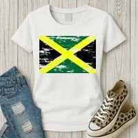 Jamaica Distressed Flag Women's T-Shirt thumb 3
