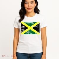 Jamaica Distressed Flag Women's T-Shirt thumb 4