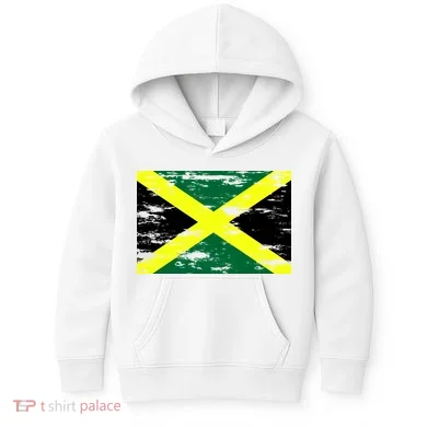 Jamaica Distressed Flag Kids Hoodie