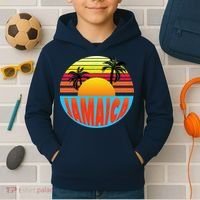 Jamaica Retro Circle Kids Hoodie thumb 2