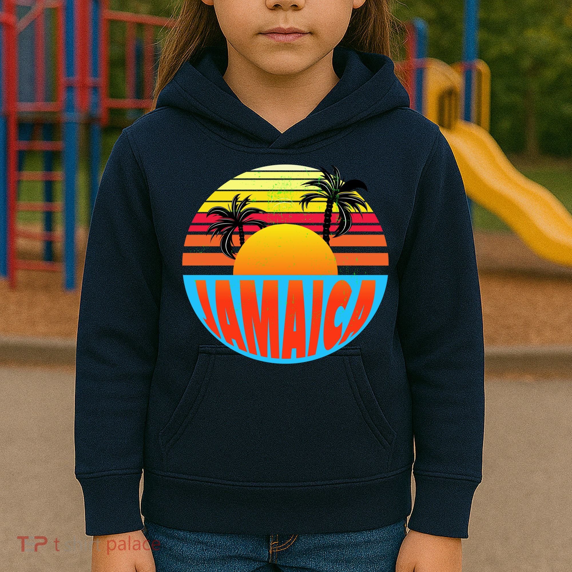 Jamaica Retro Circle Kids Hoodie